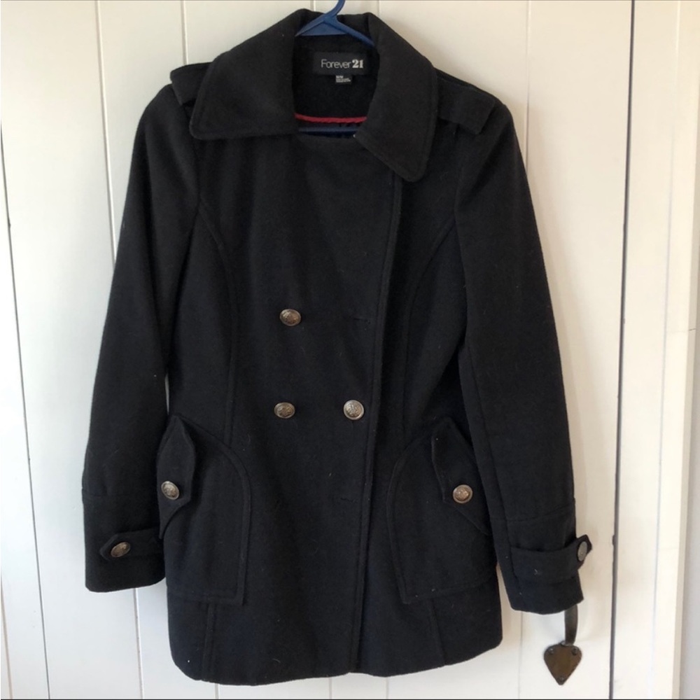 Forever 21 black peacoat
